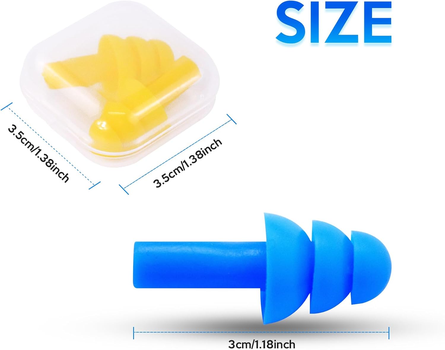 JUSTRVN Tappi Per Le Orecchie Riutilizzabili – 2 Paia Con 8 Gommini, Cancellazione Rumore -30 DB, Per Dormire, Concerti, Viaggi, Con Custodia