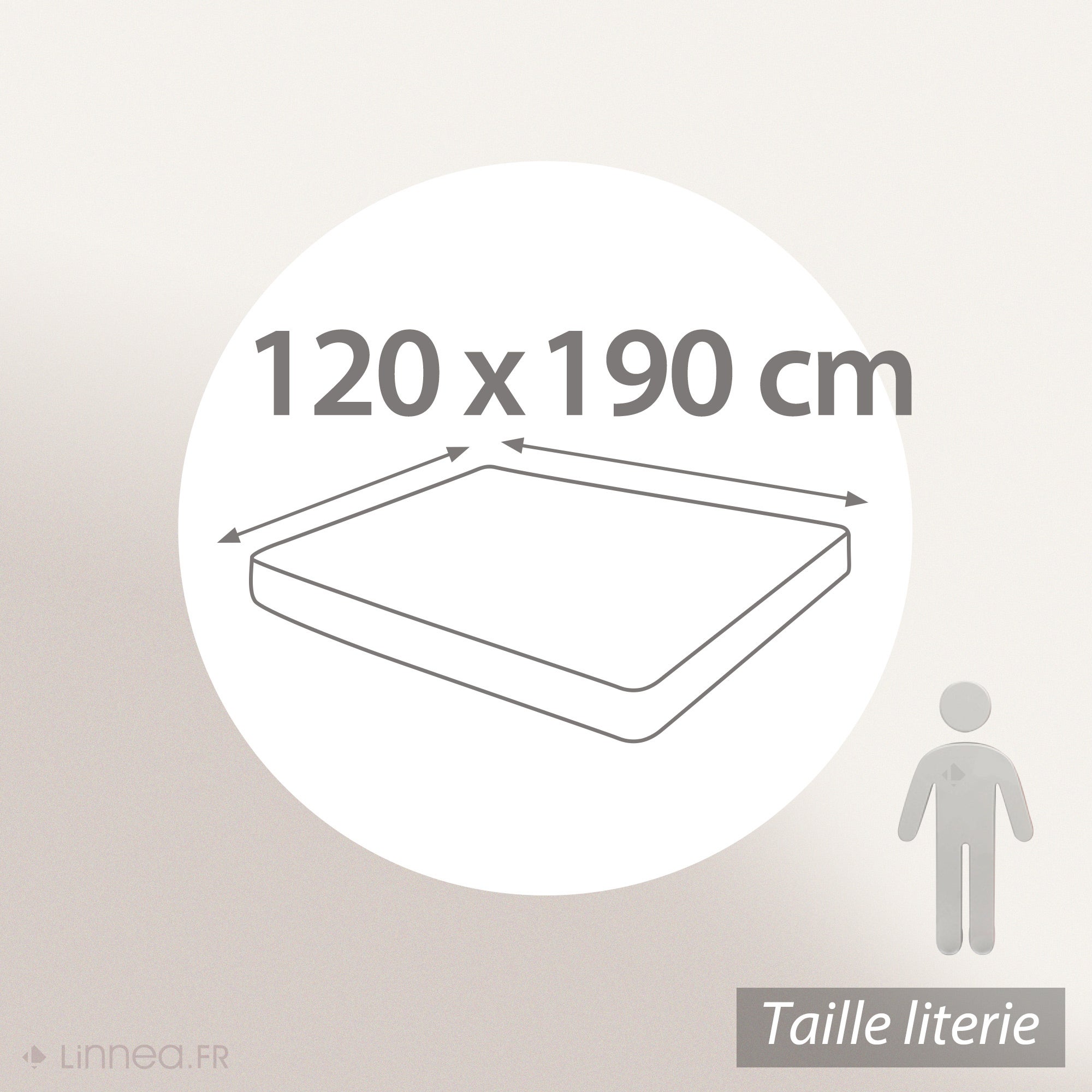 Drap housse uni 120x190 cm bonnet 35 cm percale de coton MANOIR blanc Naturel - 5