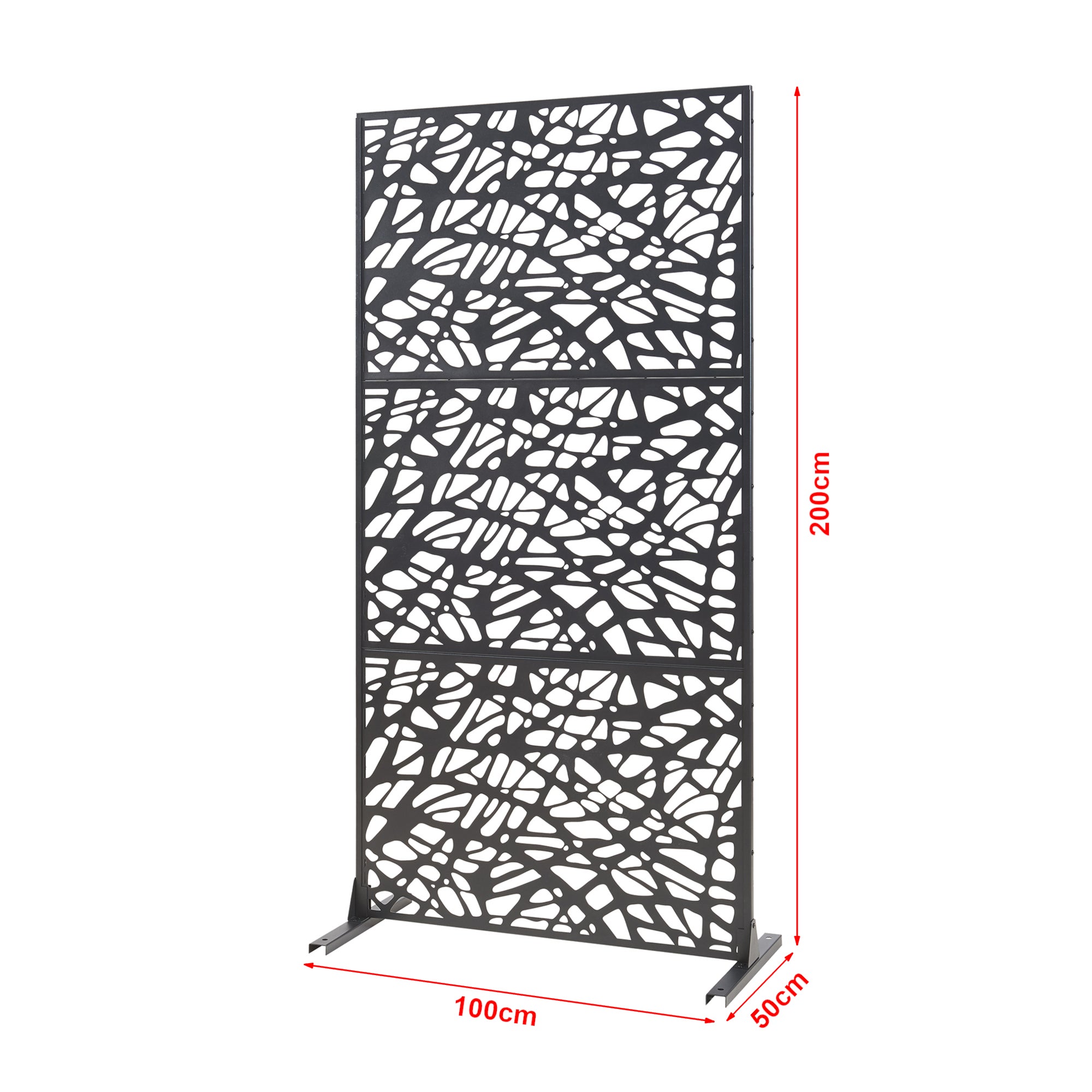 Divisória para interior Poskind em aço 200x100x50 cm preto [casa.pro] - 2