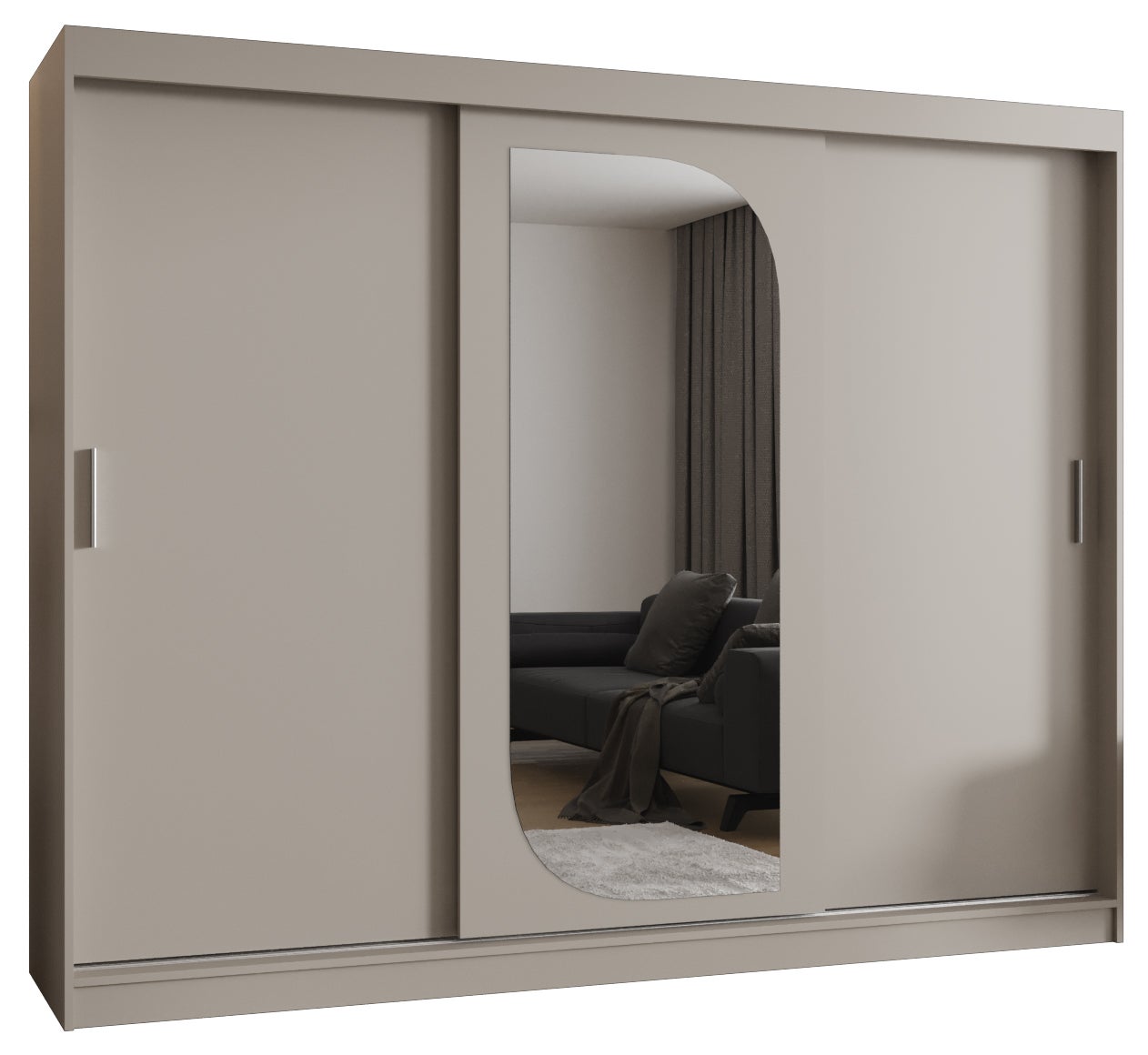 Szafa przesuwna garderoba LUCY 250 x 62 x 200 cm Kaszmir - Abiks Meble