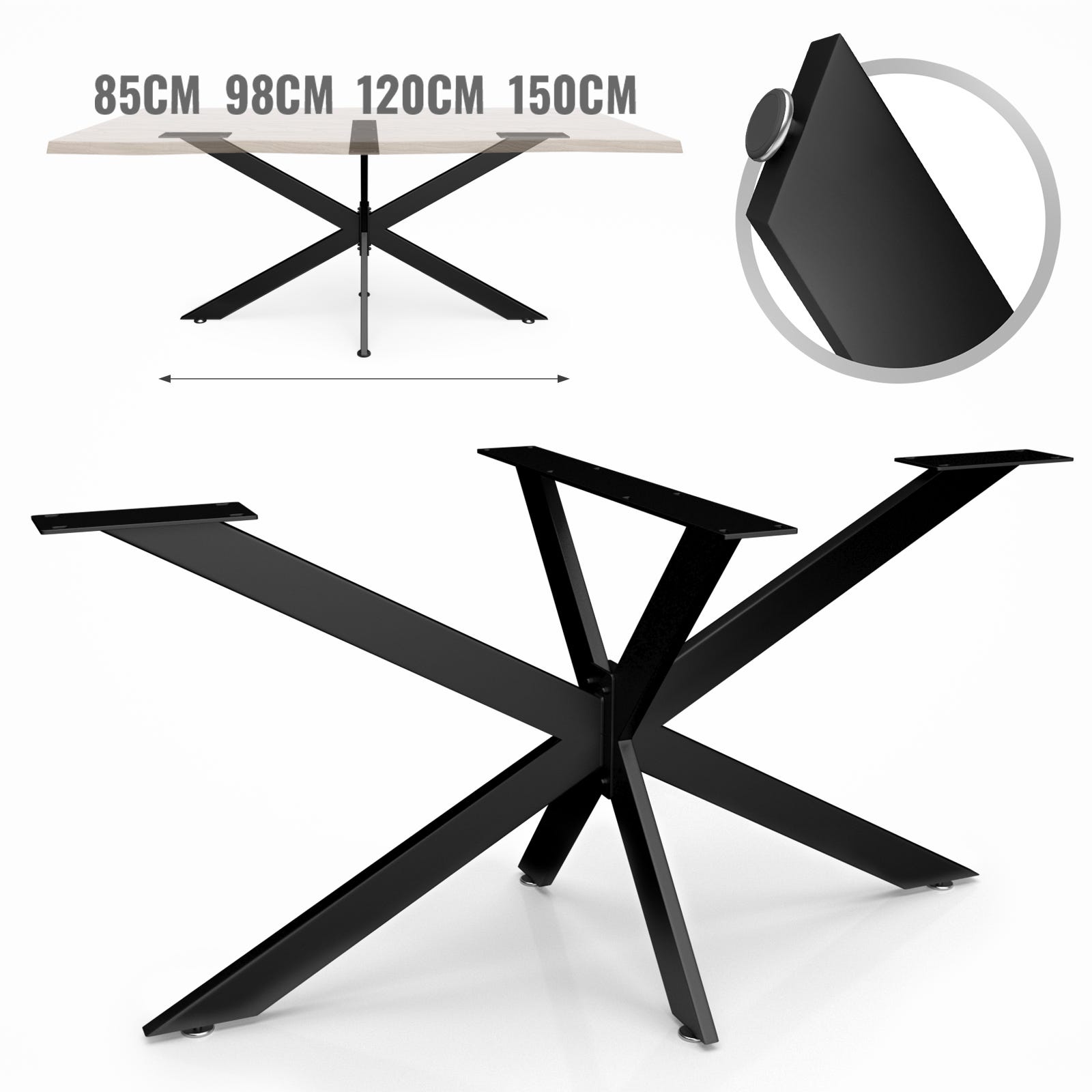 MIADOMODO Pieds De Table Style Industriel Forme Araign e 85 X 75 X miadomodo-pieds-de-table-style-industriel-forme-araign-e-85-x-75-x
