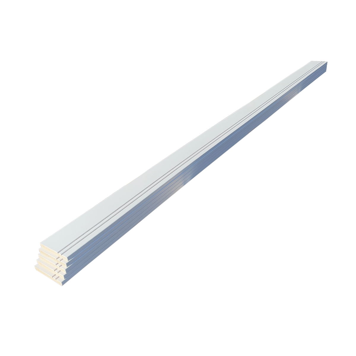 Lot de 5 Plinthes modernes Prépeint Blanc MDF, L.2,44 m x l.11,8 cm x Ep.12 mm - 2