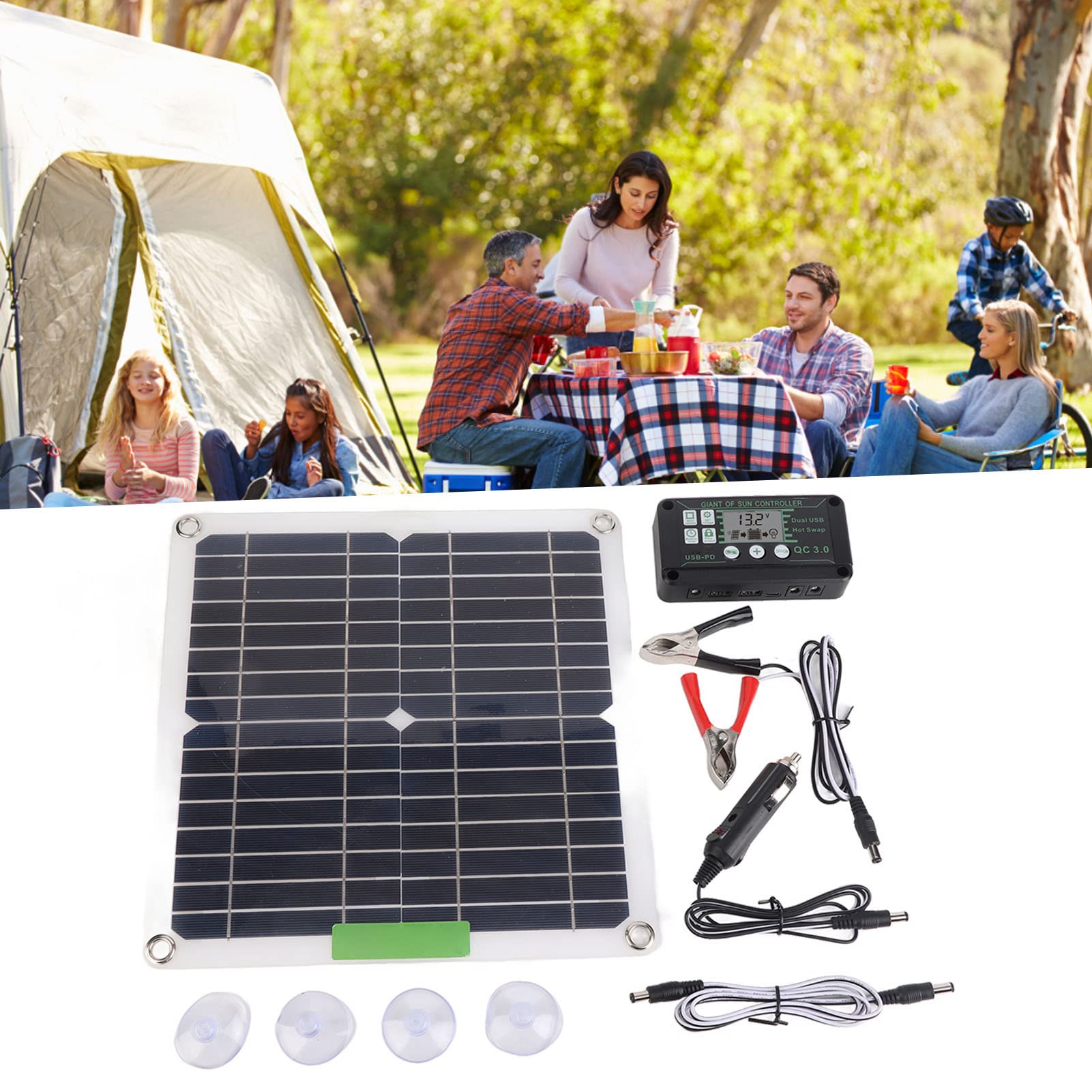 Panneau solaire portable, kit de panneau solaire 200 W 12 V en silicium monocristallin - 3