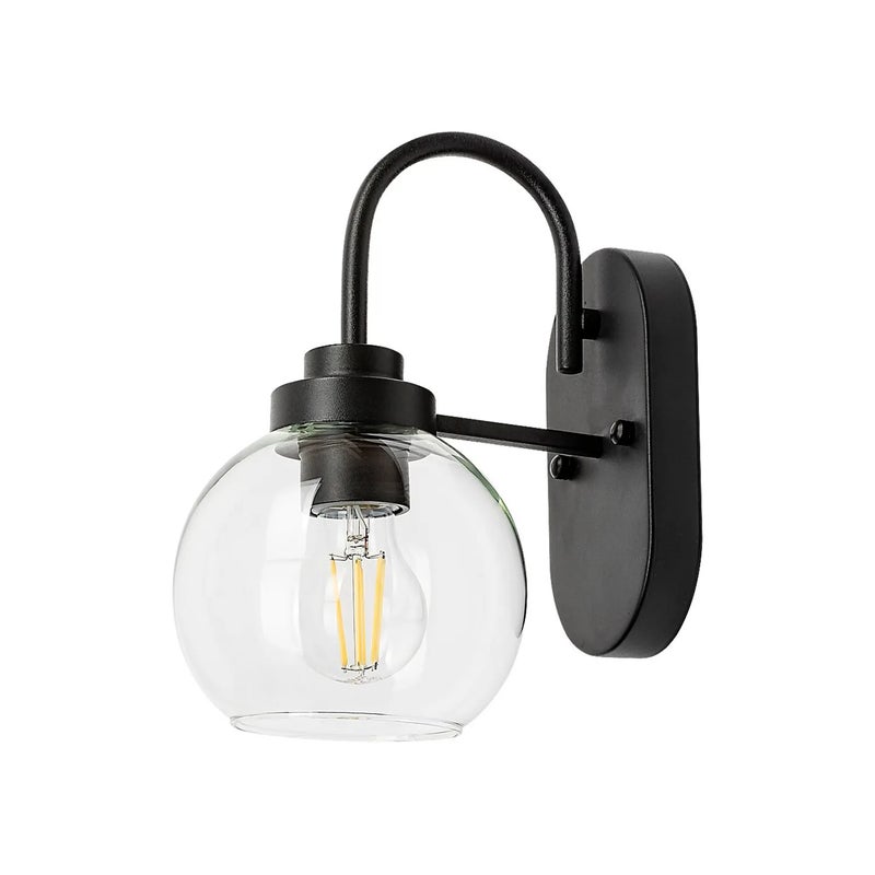 Kinkiet Tirina czarny matowy-przezroczysty 1xE27x15W metal wym:26,5x15x21cm IP44 Rabalux