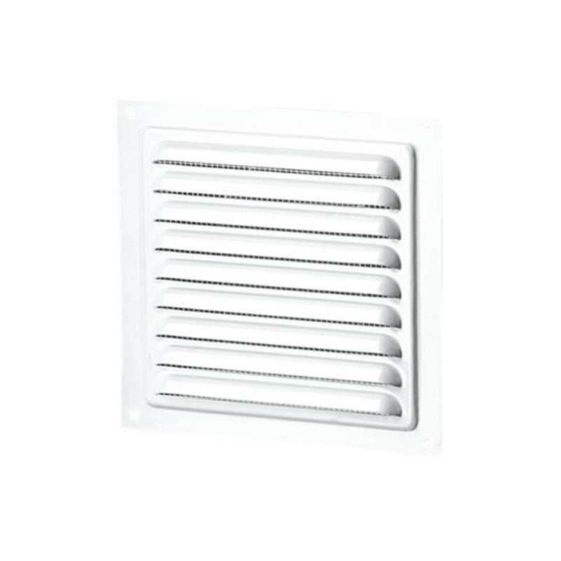 Grille d'aération carrée 250 mm avec écran anti-insecte - Acier Blanc ...