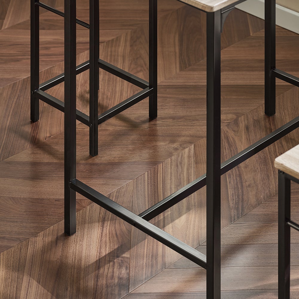 SoBuy Set de 1 Table + 2 Tabourets avec repose-pieds Table Mange-debout Table haute cuisine OGT10-N - 7