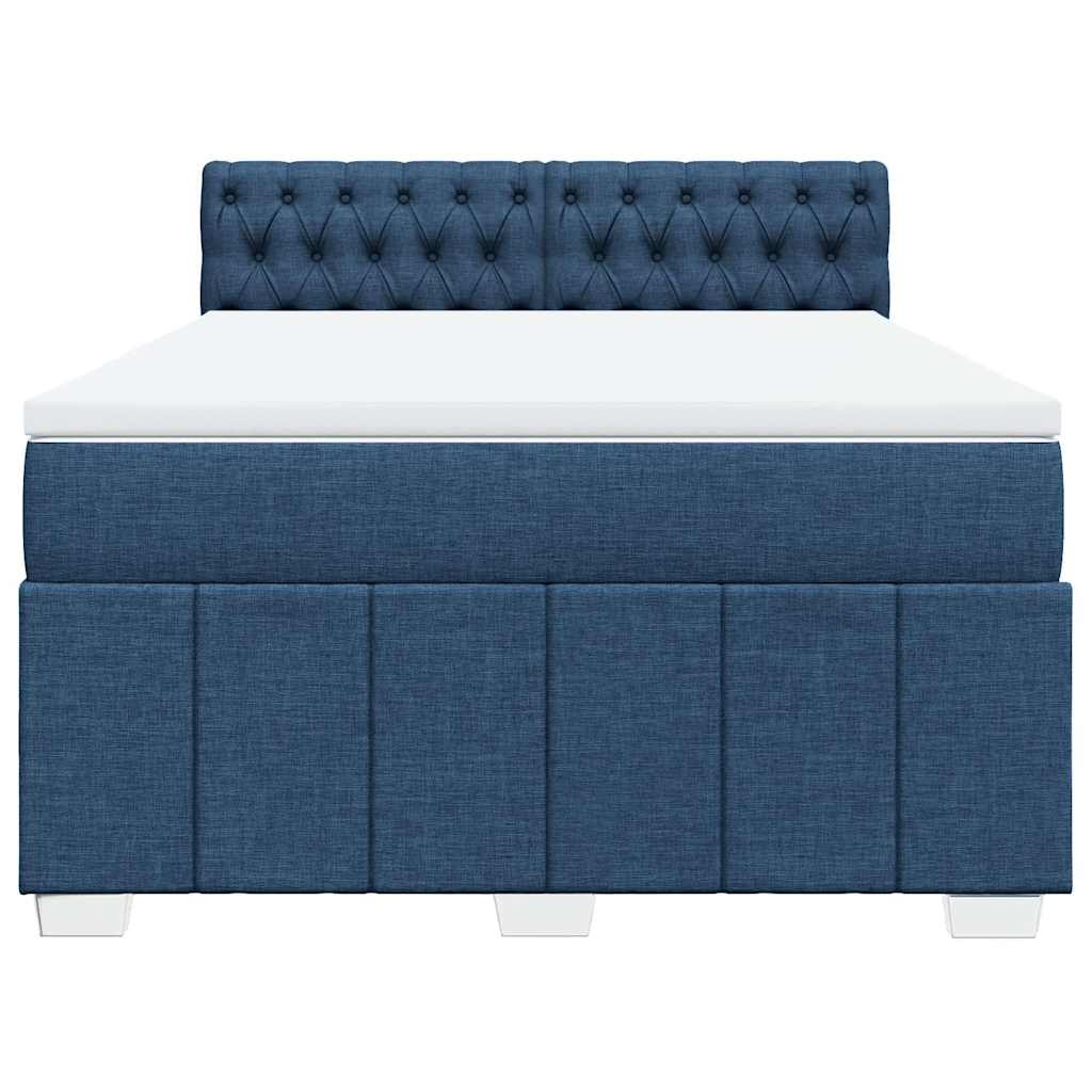 Sommier à lattes de lit avec matelas Bleu 140x200 cm Tissu - 5