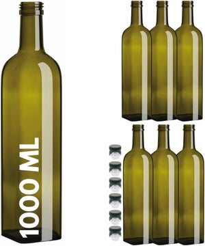 Bottiglia Bormioli Rocco Moresca - Vetro Verde, 1 Litro, Tappo A Clip Antigoccia