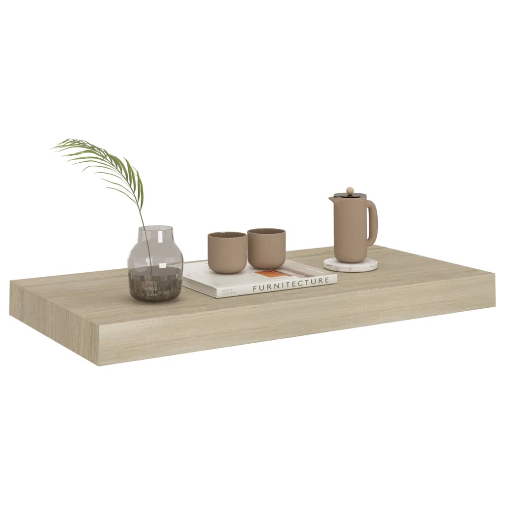 Étagère murale | Étagère suspendue | Etagères Flottantes flottante chêne 50x23x3,8 cm MDF113258 - 3