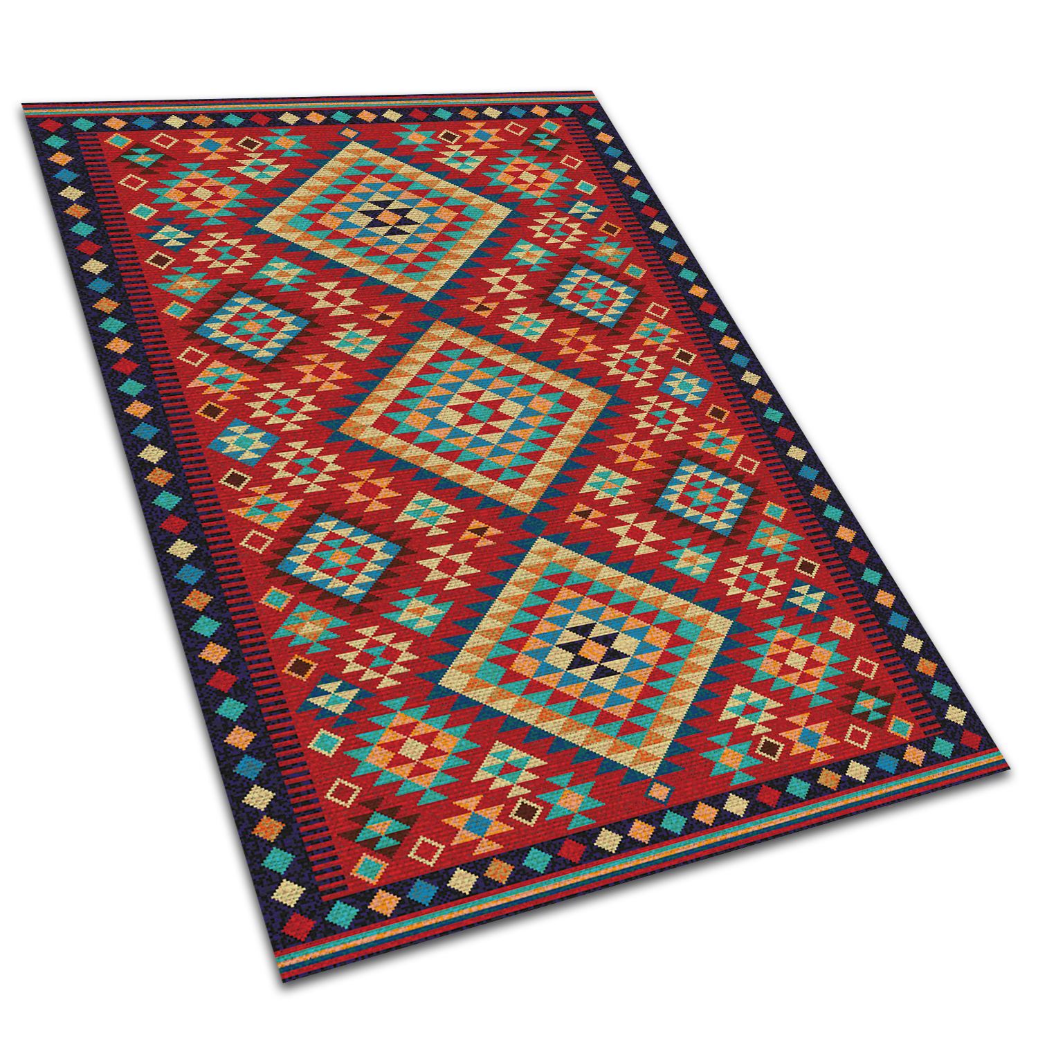 Dywan winylowy trójkąty retro geometryczny dywan PCV do kuchni nowoczesny 150x225 cm – Tulup