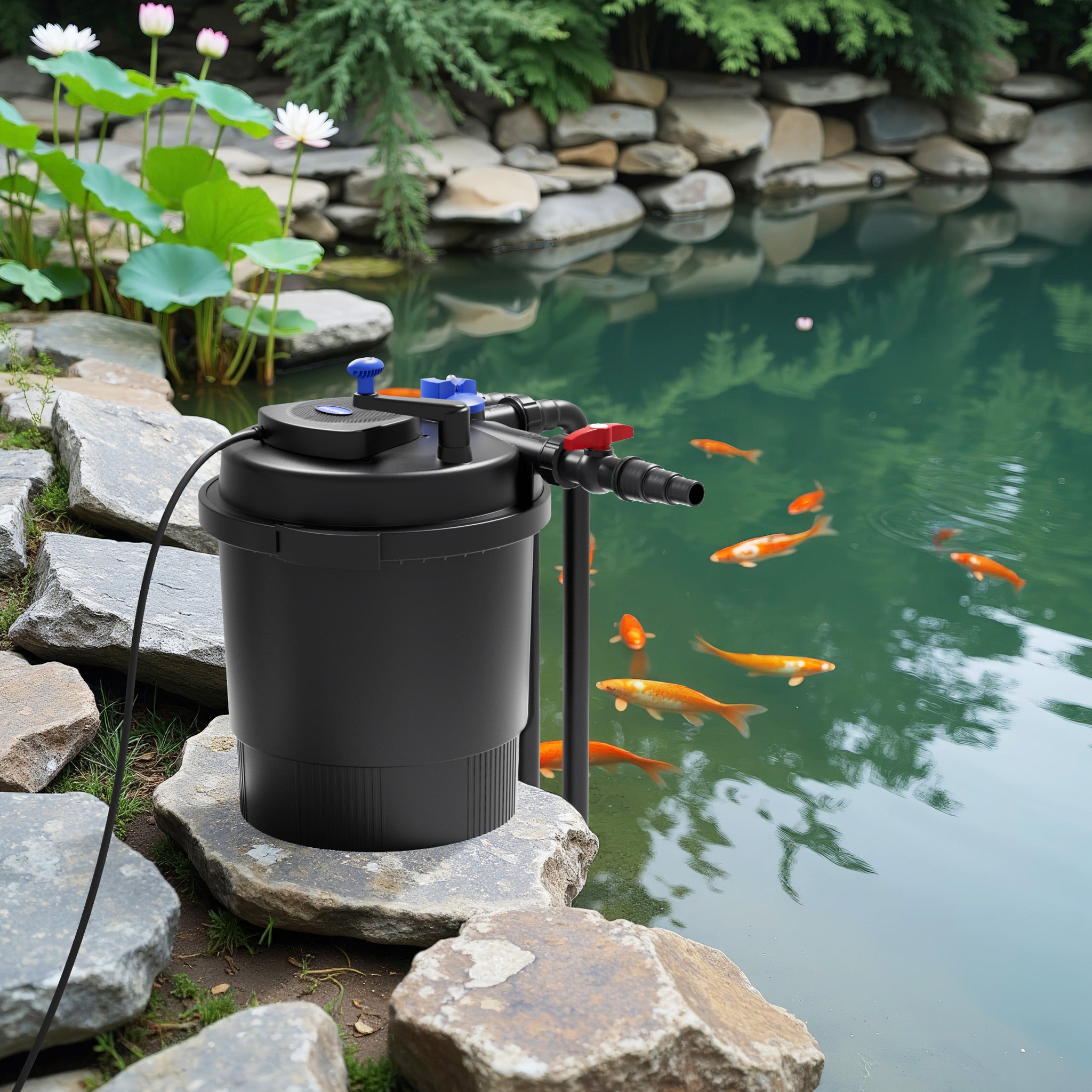 Cocoarm Filtre à Eau, ajustez Le Plastique de stérilisation du système de Filtration de l'eau de Purification du pH de l'eau 16L pour la Salle à Manger à Usage Domestique