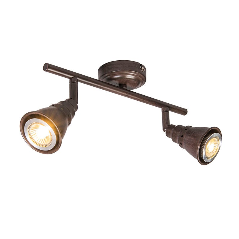 Lampa sufitowa i ścienna reflektor brązowo-rdzawy obrotowa i pochylna - Coney 2