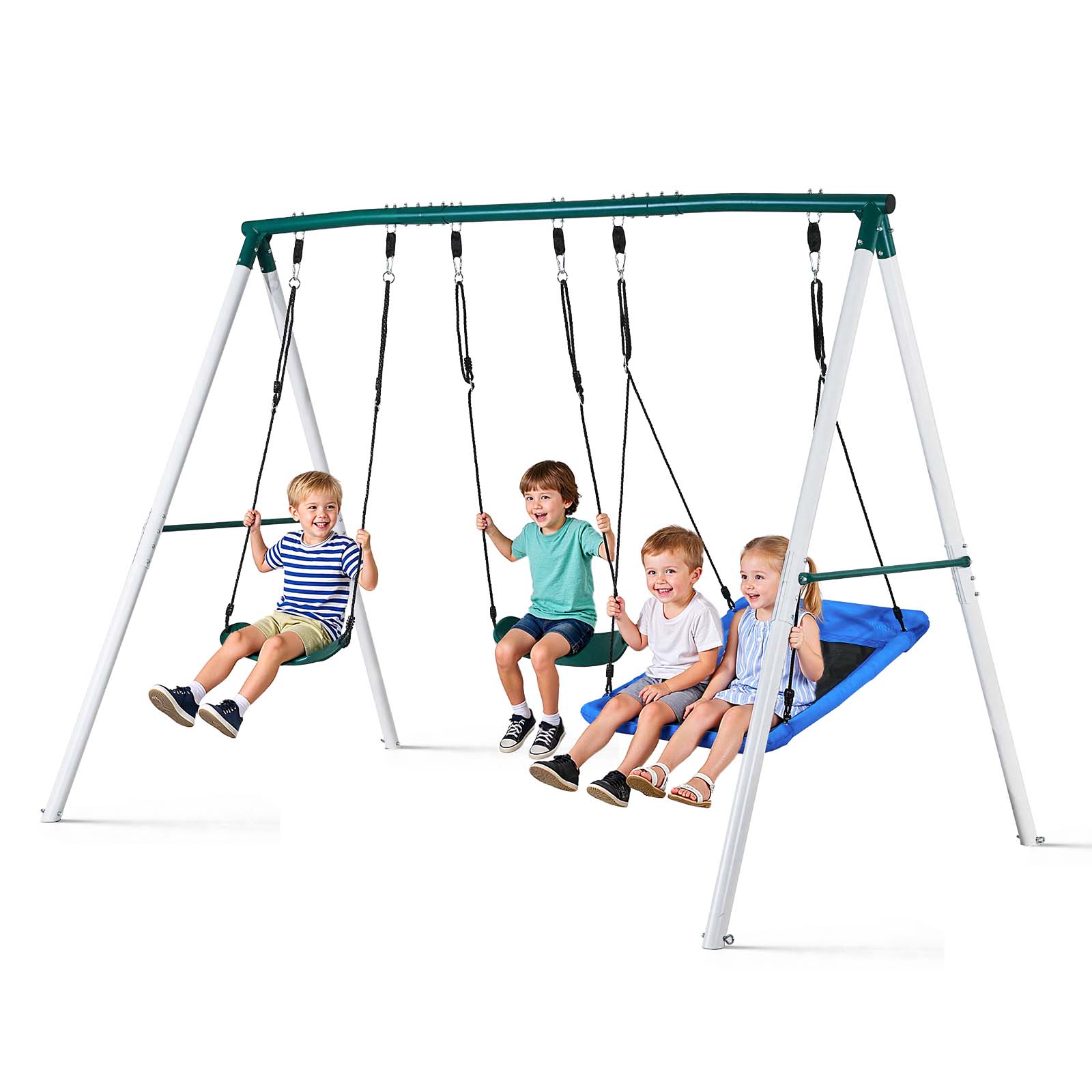 VEVOR Balançoire 3-en-1 A-Frame – Siège Amovible, Charge 90 Kg, Corde Réglable 1,5 M, Métal Pliable, Sacs De Sable, Intérieur/Extérieur