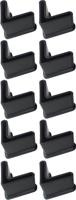 10 Bouchons embouts pour tube carré plastique PVC NOIR 40x40 mm