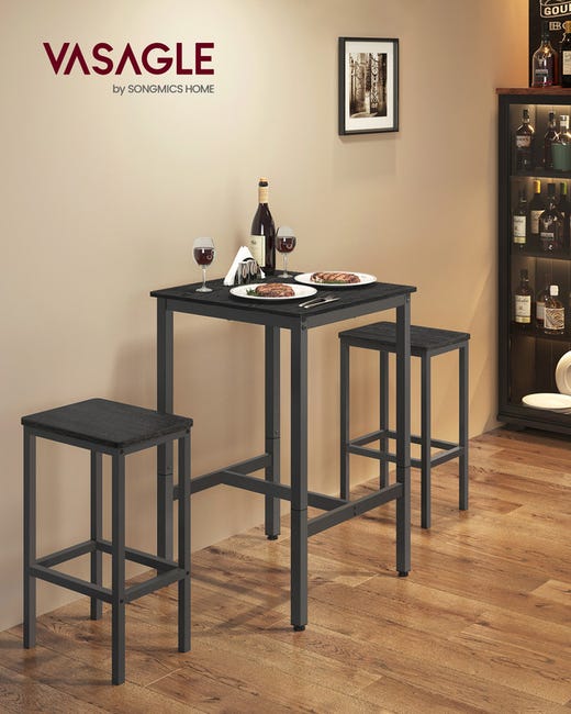 Table à manger carrée HUOLE - Style industriel - Pied unique en fer - 60x60x75cm - Maison Table à manger carrée HUOLE - Style industriel - Pied unique en fer - 60x60x75cm - Maison