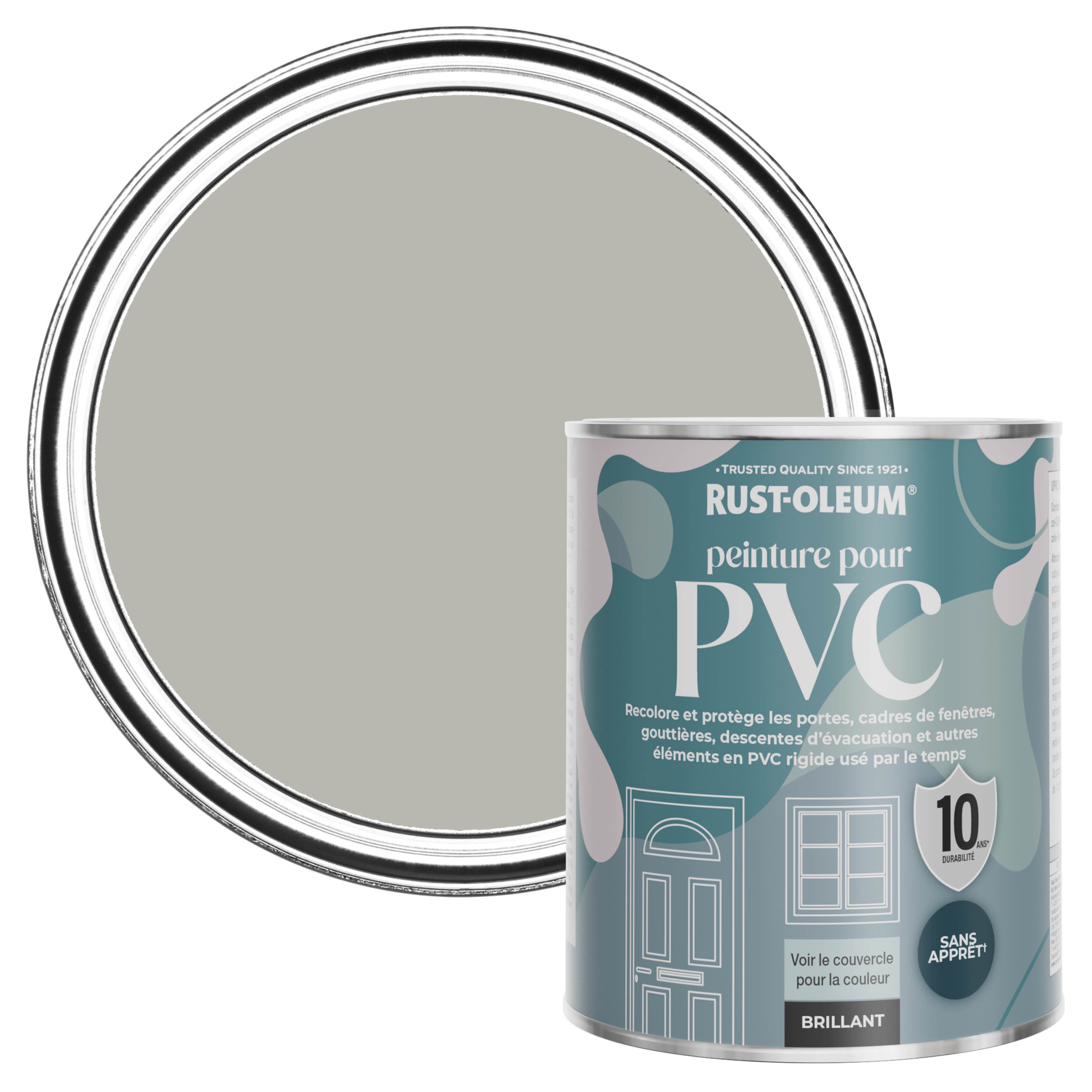 Peinture Grise pour portes et fenêtres en PVC, Finition Brillante RUST ...