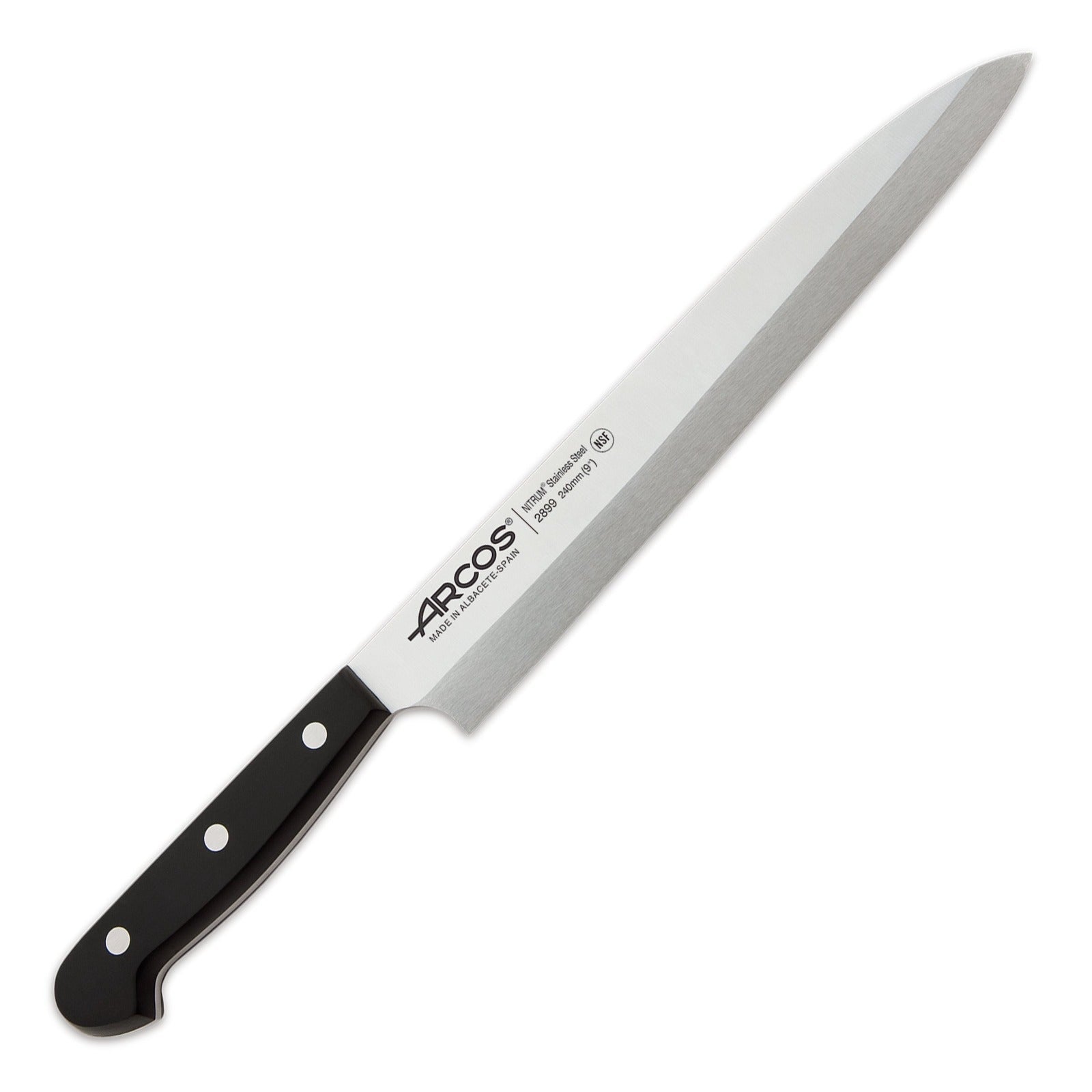 Arcos Hermanos Arcos Universal, Cuchillo Yanagiba 24 Cm Acero Inoxidable Forjado Nitrum Negro Acero Inoxidable, Leroy Merlin