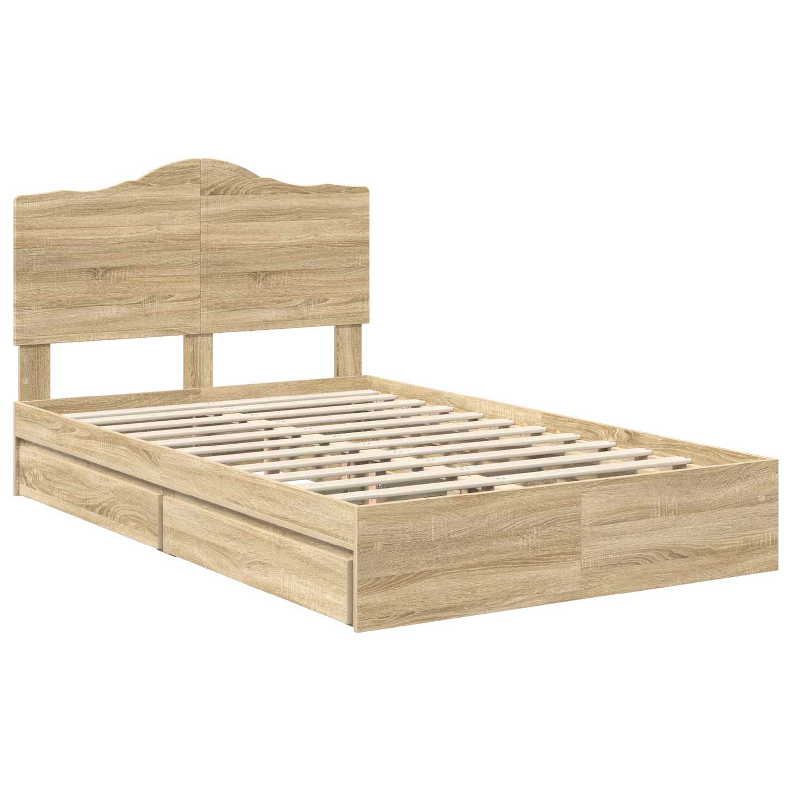 Lit de Rangement Chêne 120 x 200 cm Bois d'ingénierie - 4