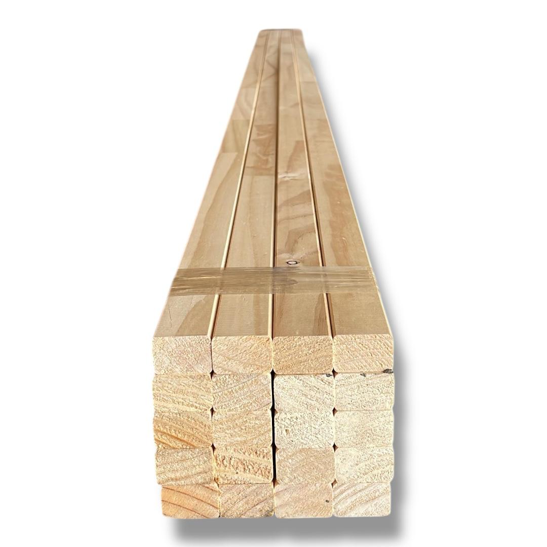 Pack 20 listones madera pino cepillado sin nudos 35x35x2800 mm