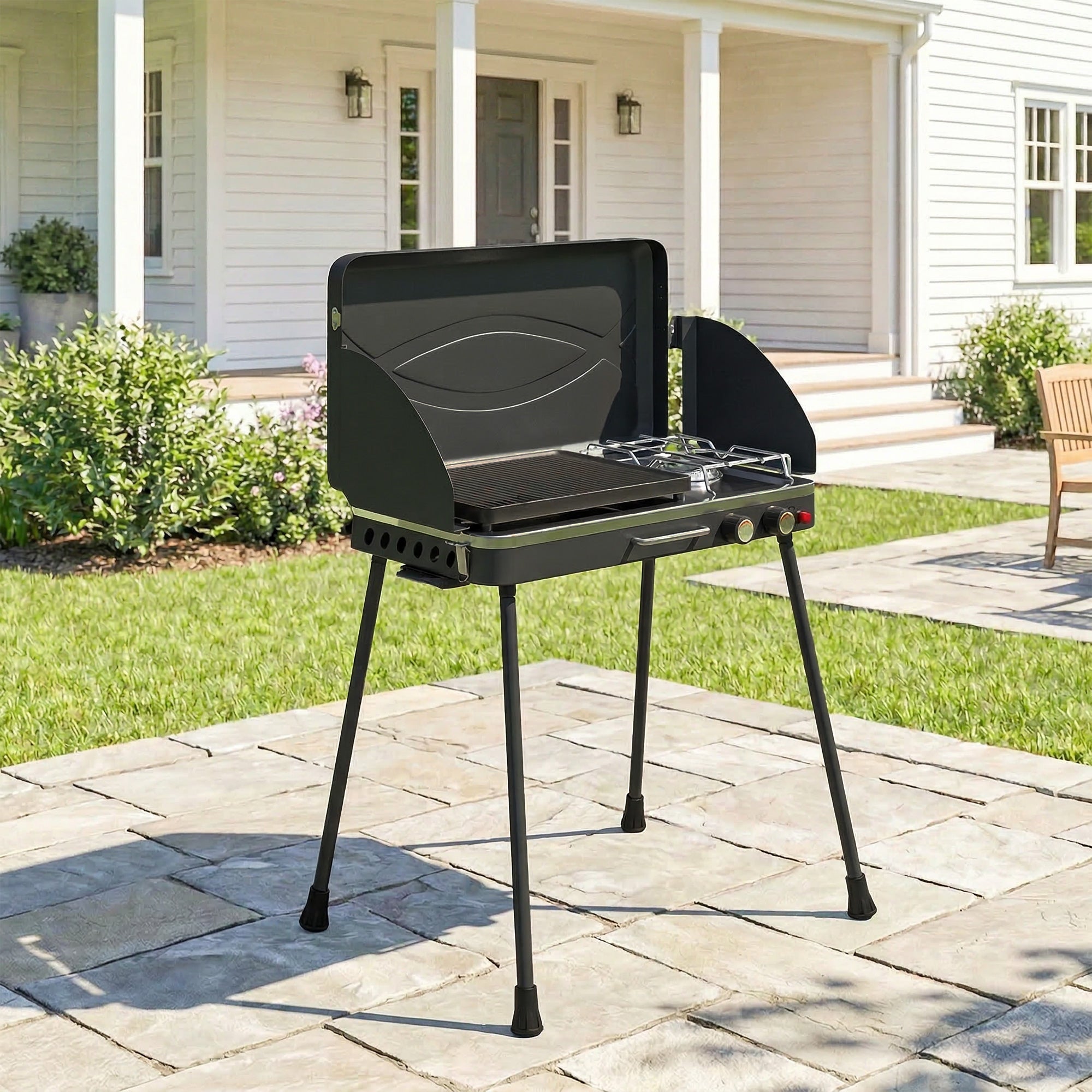 Outsunny Barbacoa De Gas Aluminio Fundido, Metal 61X47x88 Cm Negro Aluminio, Leroy Merlin