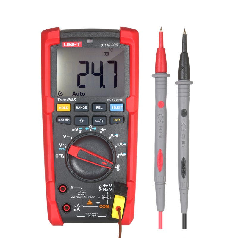 Multitester Auto Mètre numérique True RMS auto-gamme multitester haute précision, 6000 ...