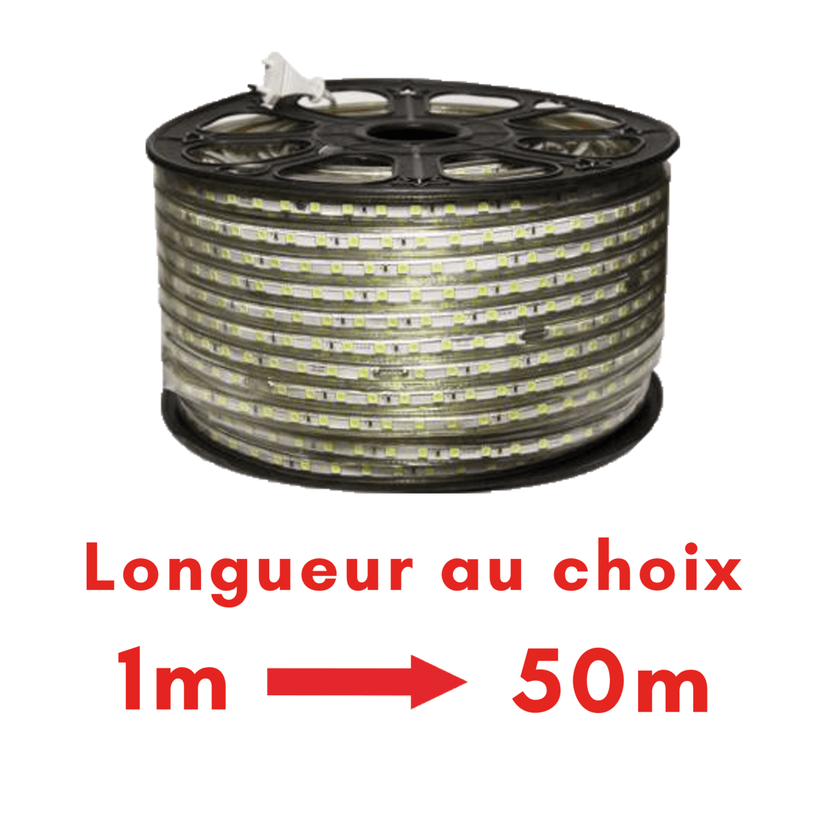 Ruban LED 220V 5050 IP65 60LED/m (Vendu sur mesure au mètre) - Blanc Neutre 4000K - 5500K - SILAMP - 5