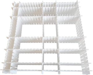 DODUOS 16 PCS Divisori per Cassetti in Plastica Regolabili Organizzatore per Cassetti Fai da Te Separatori per Cassetti Divisori per Griglia Regolabili per Biancheria Intima, Calzini, Cosmetici