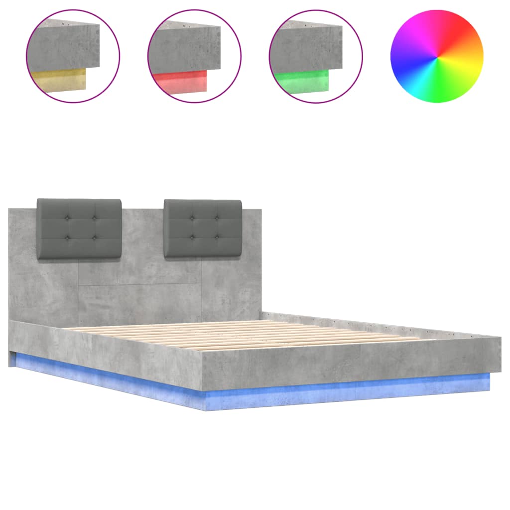 Letto 120x200 cm con LED smart, testiera con prese USB e contenitore, struttura in metallo, senza rete | Leroy Merlin Letto 120x200 cm con LED smart, testiera con prese USB e contenitore, struttura in metallo, senza rete | Leroy Merlin