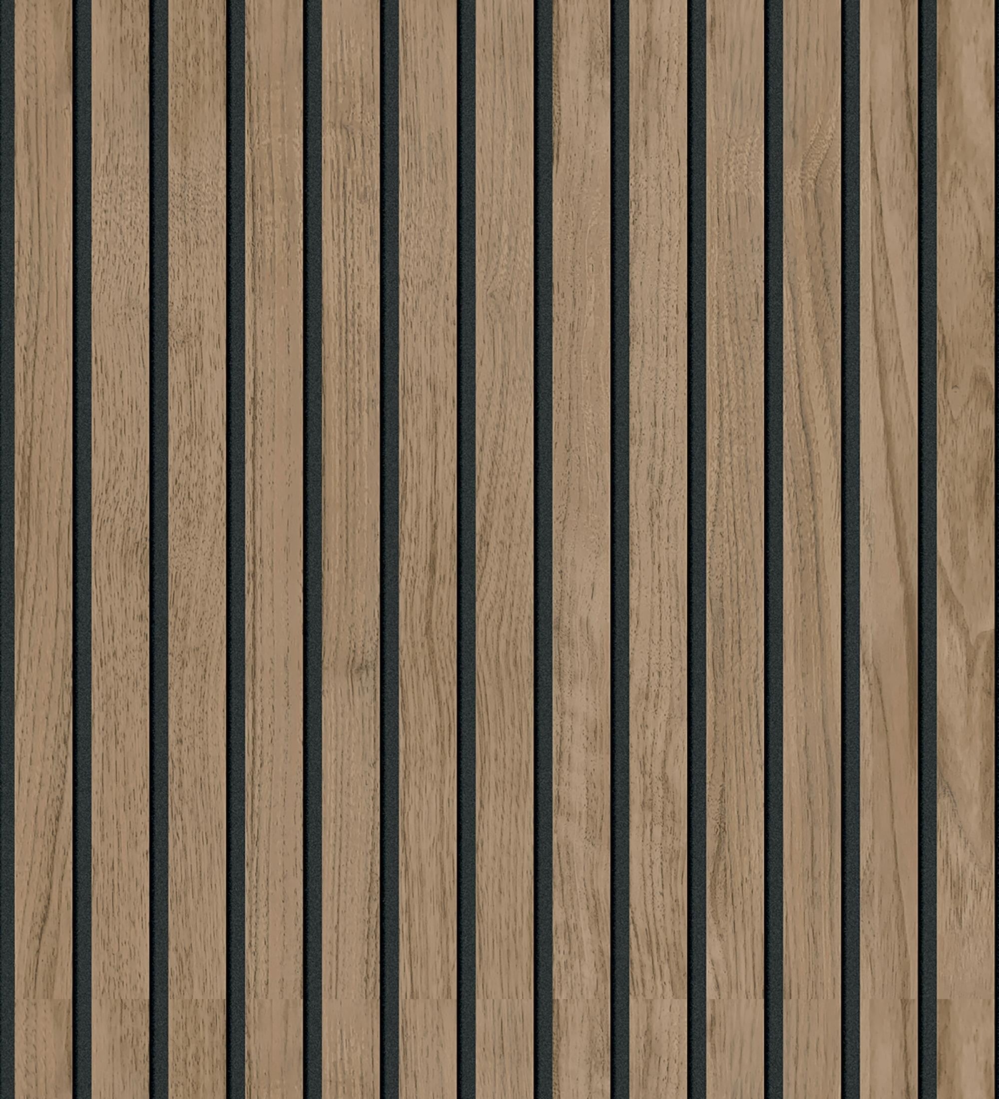 Papier peint en lattes de bois naturel imitation panneau à lames - Oak Orbit 682814 de GAULAN - Rouleaux de 10 m x 0,53 m - 2
