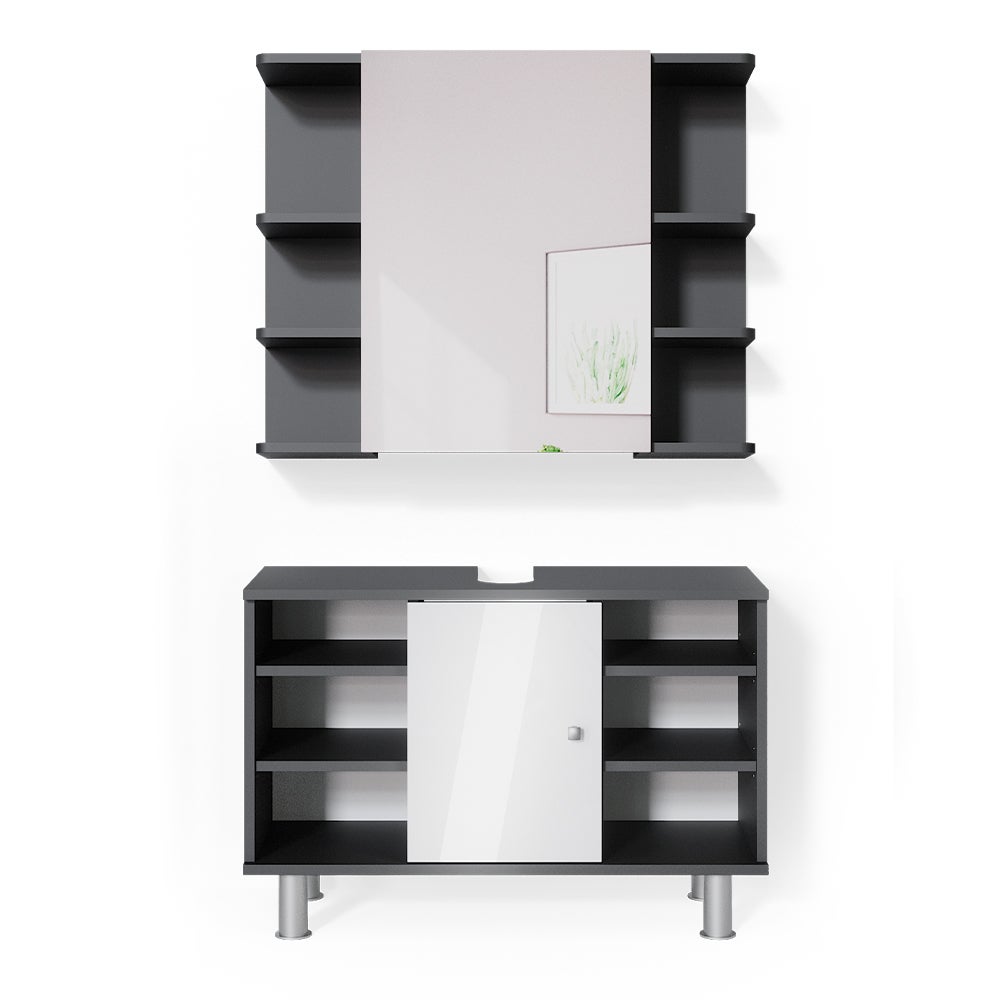 Vicco Zestaw mebli łazienkowych Fynn, Antracyt, 2 części