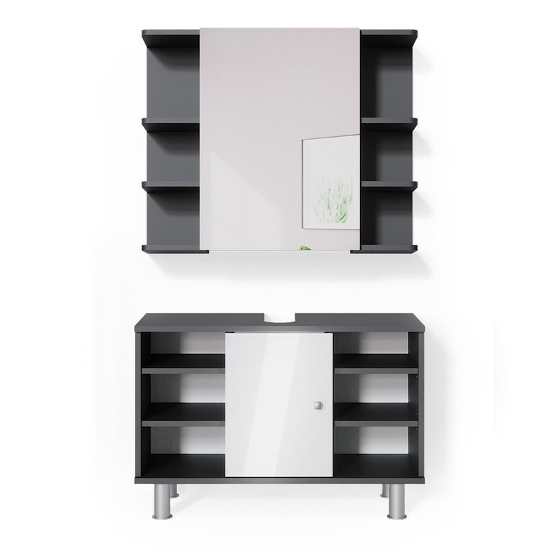 Vicco Zestaw mebli łazienkowych Fynn, Antracyt, 2 części