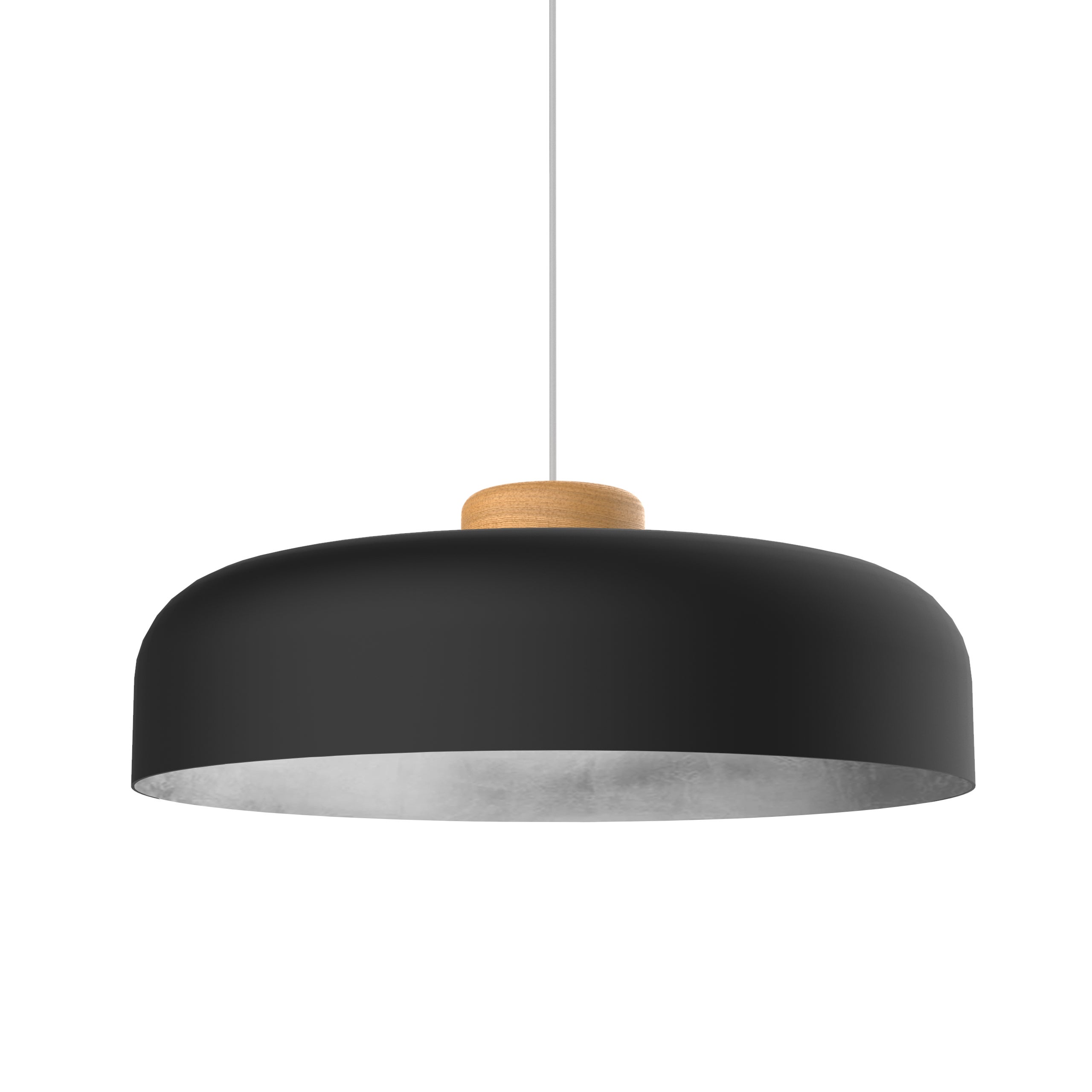 LUMICOM | BOIS Suspension, 1XE27, max 42W, métal, noir matt/feuille argent, D40cm - 2