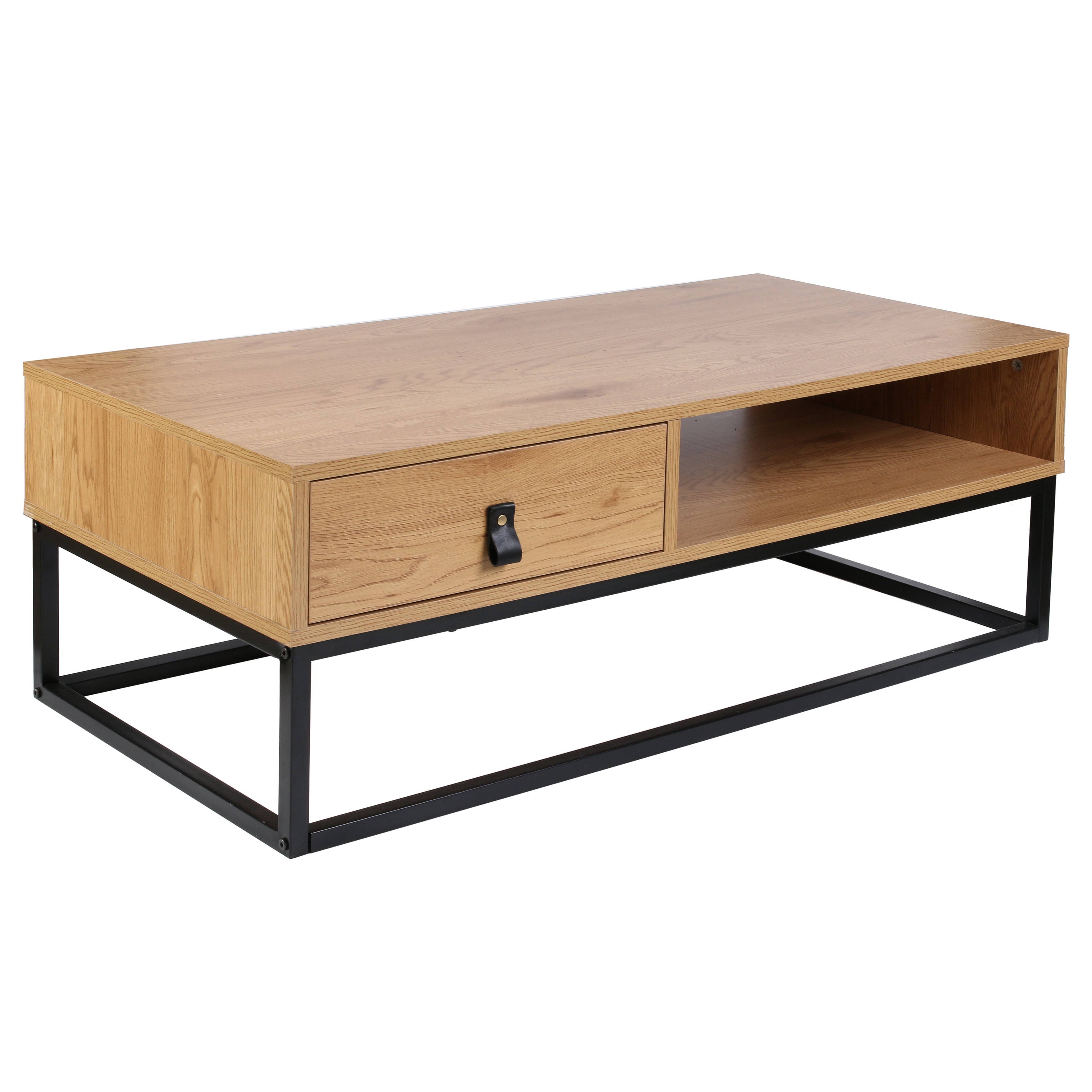 Table Basse - Home Deco Factory - Abbott - Bois Et Métal - Marron Et Noir - 3