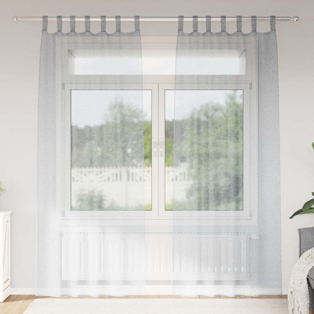 Firany Voile 2 pcs Ciemnoszary 260 x 140 cm Poliester vidaXL