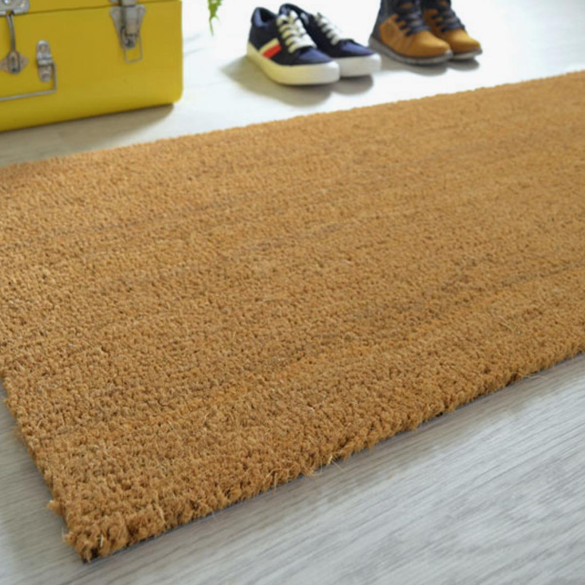 Paillasson 60x120 tissé en coco motif uni ECO COCO beige - 2