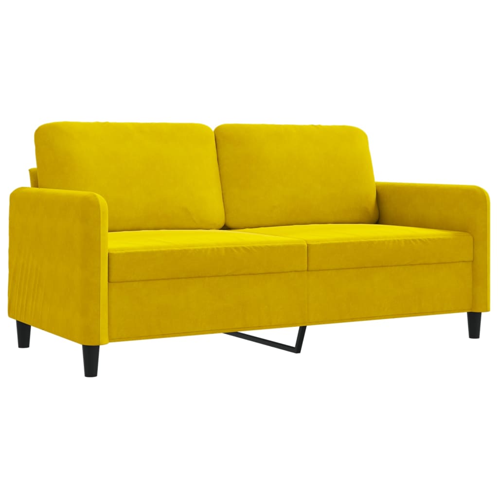 Sofá de 2 plazas | sofá de salón | sofá de descanso terciopelo amarillo 140 cm cfw17167