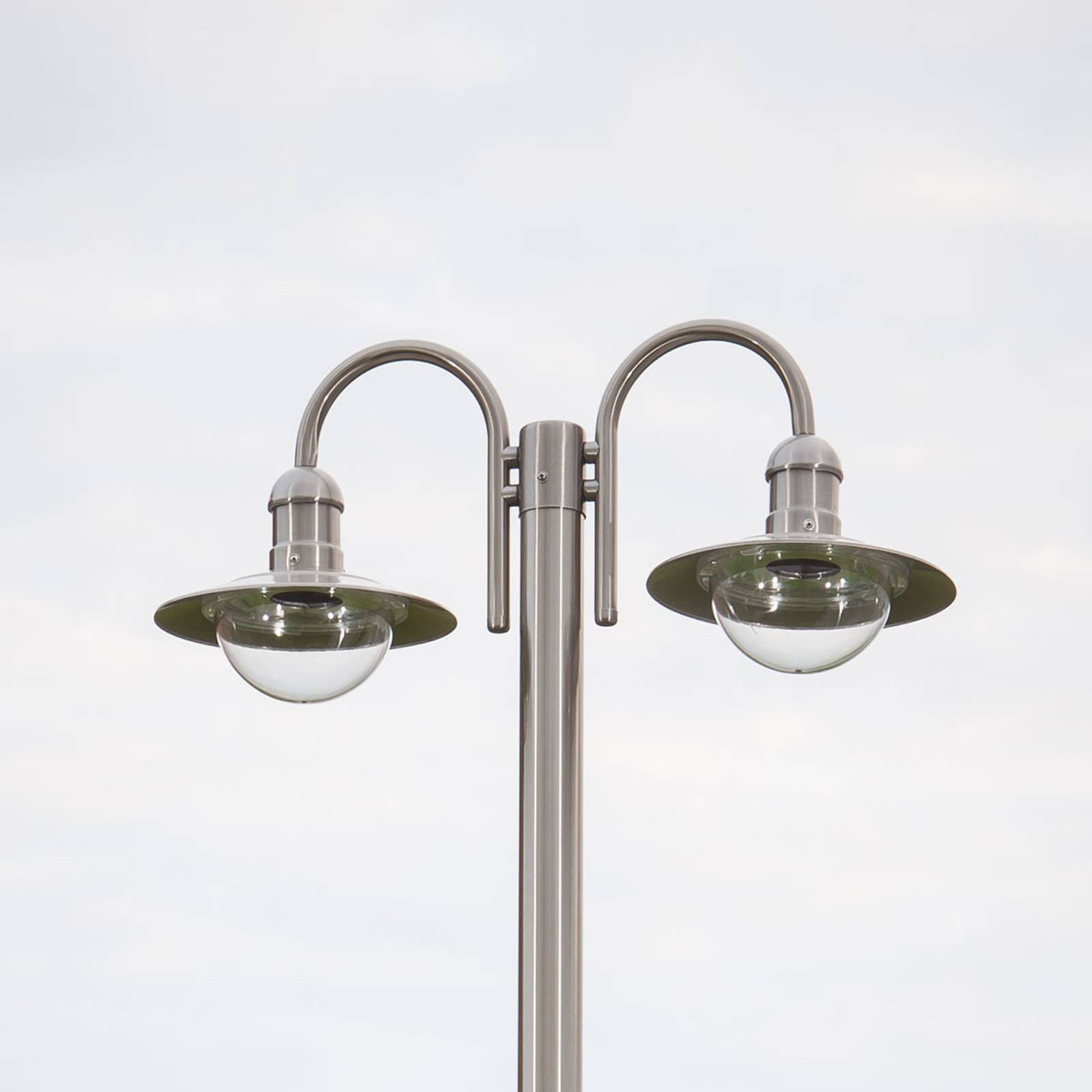 Lampione Lindby Damion, 200 cm, a 2 luci, E27, IP44, Candelabro, lampada da esterni - 5