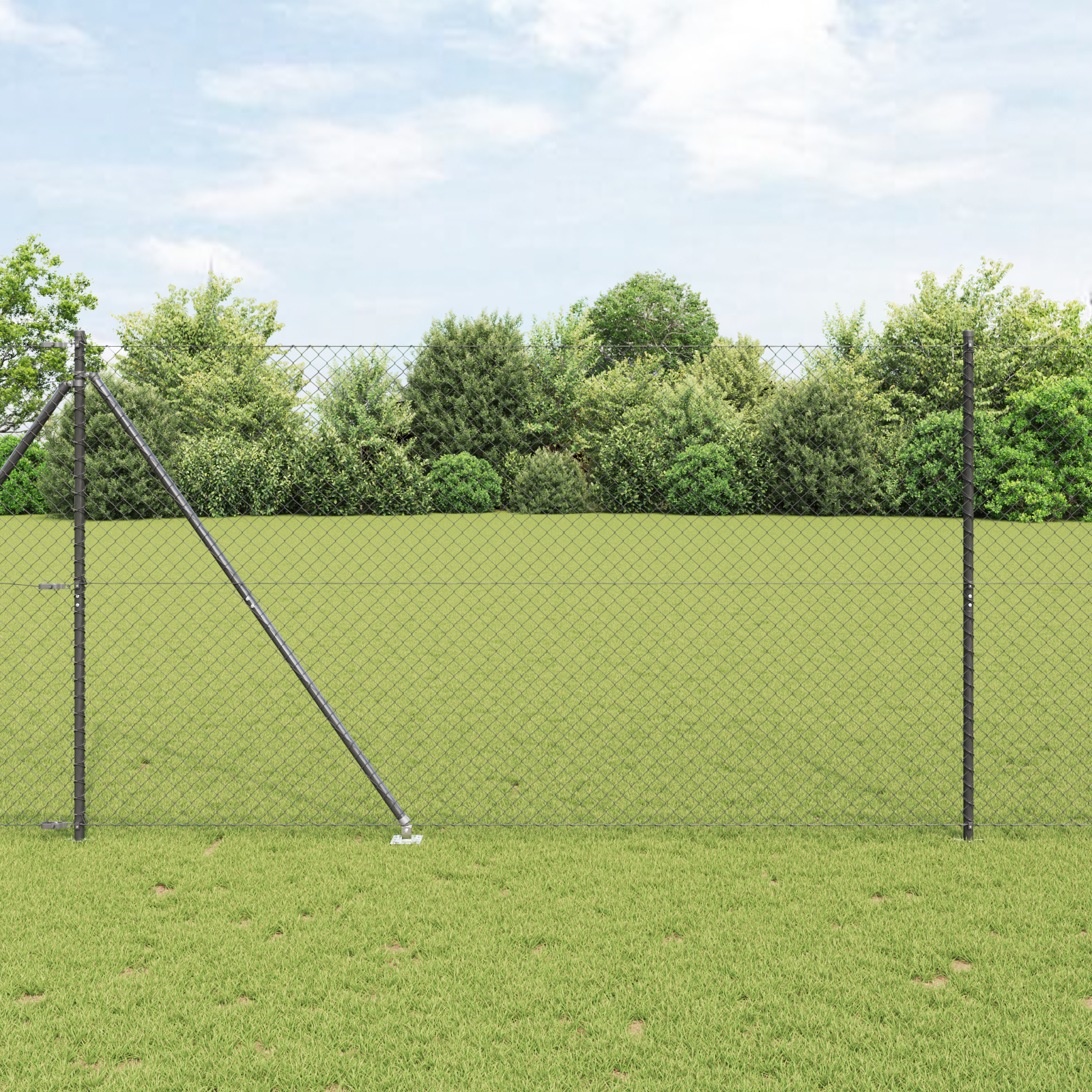 Słupek ogrodzeniowy. Szary 25 x 1,5 m (siatka 60 x 60 mm) Stal vidaXL