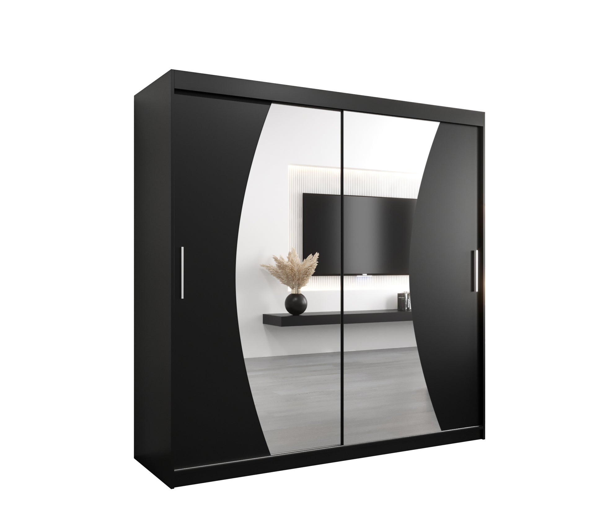 Szafa przesuwna garderoba WAVE 200 x 62 x 200 cm Czarny - Abiks Meble