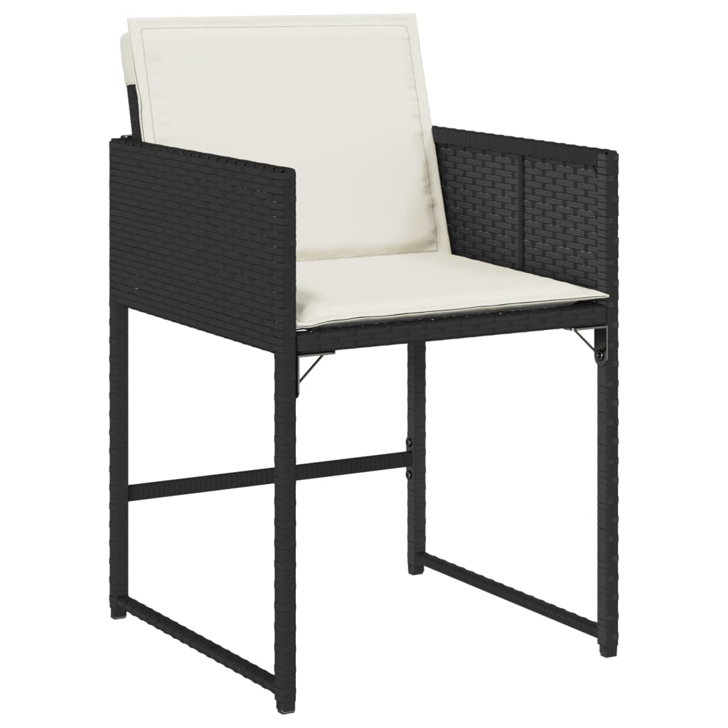 Set de muebles jardín - Muebles de exterior 5 pzas con cojines ratán sintético negro - 3