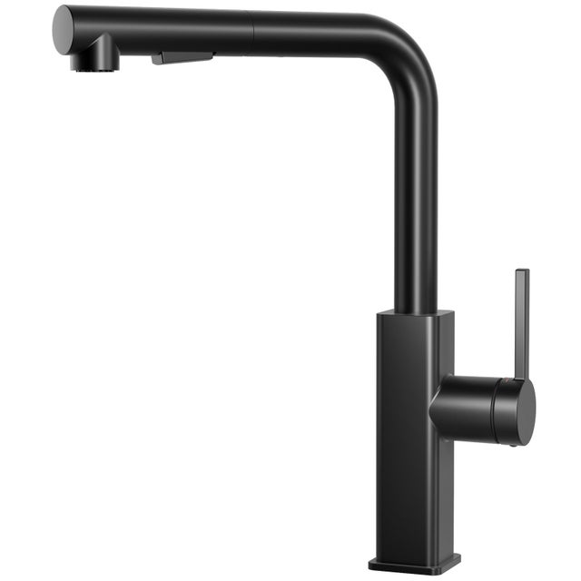 Noir Robinet de Evier Avec 2 modes d'eau - Robinet de Cuisine avec Douchette Extractible - Mitigeur de Cuisine en Inox