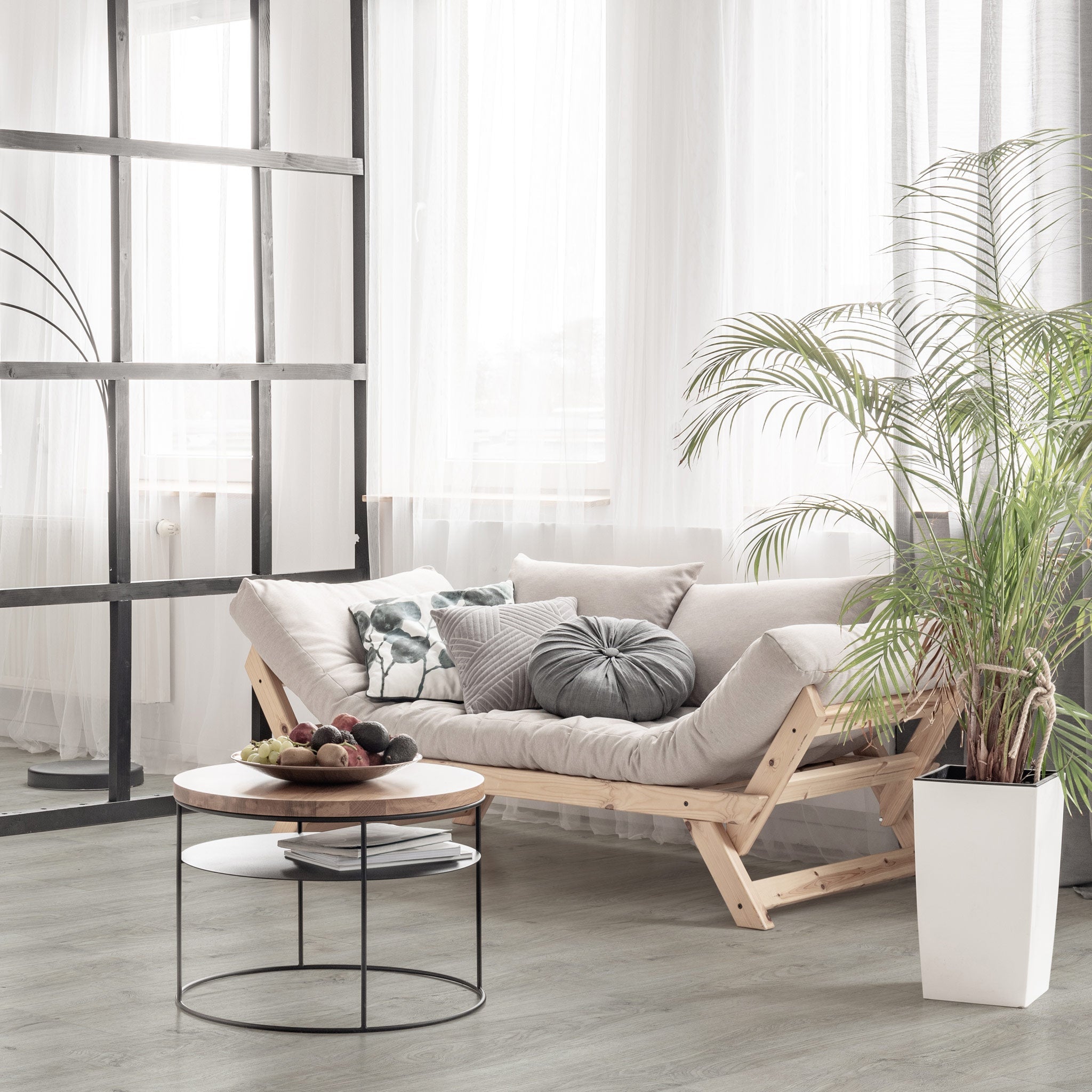 FLOOREVER - Lame PVC clipsable forte - Sous-couche intégrée - 30 Clic Rigid - Épaisseur 5 mm - Chêne Brut de Sciage Clair - 5