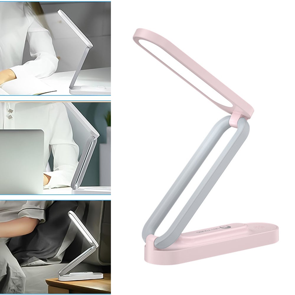 Składana bezprzewodowa lampka biurkowa LED - Ściemniana lampka stołowa z 3 poziomami jasności, ładowana przez USB lampka do czytania