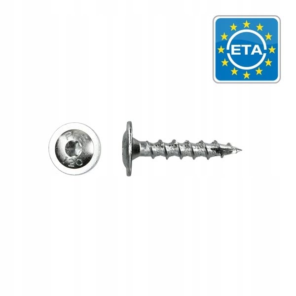 Wkręty konstrukcyjne, do drewna TALERZOWE 8x40 mm, STAL NIERDZEWNA A2 50szt