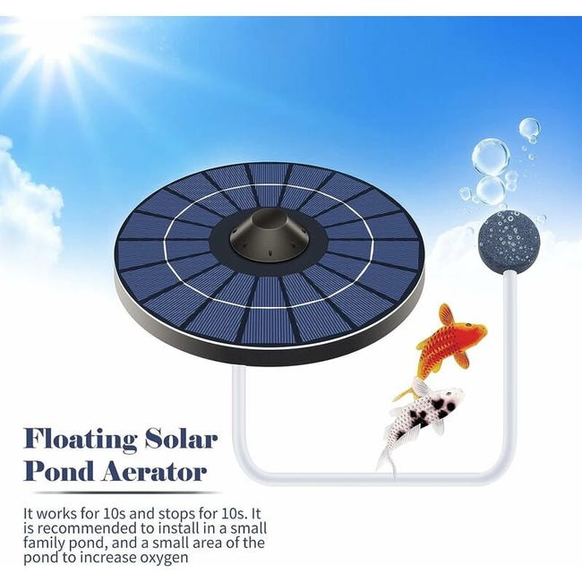 Pompa Ossigeno Laghetto Solare 4W - Aeratore Con Batteria 2200mAh, Pietra Aerea, Per Stagni E Acquari - Foto 9