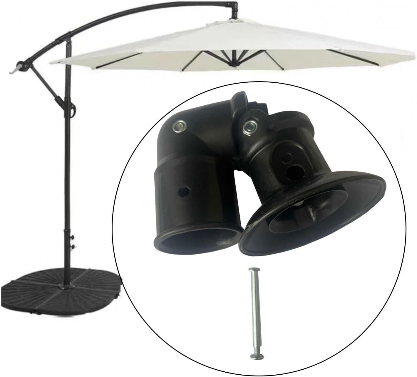 Accessoire de Parasol Déporté Pièces de Rechange pour Manivelle Poignée Parasol Set de Pièces de Support - 3