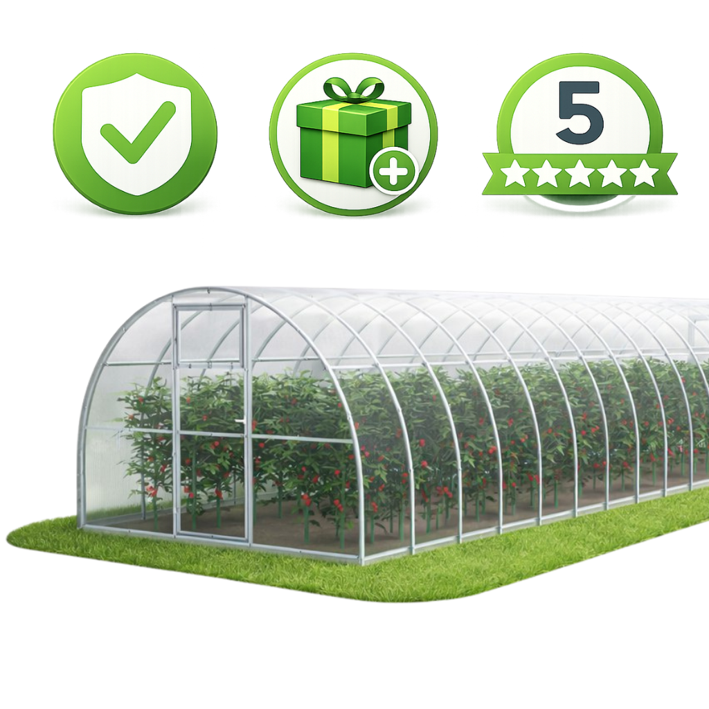 Szklarnia ogrodowa Tunel 3x12 m profile 40x20 poliwęglan 6mm - Szklarnia z poliwęglanu