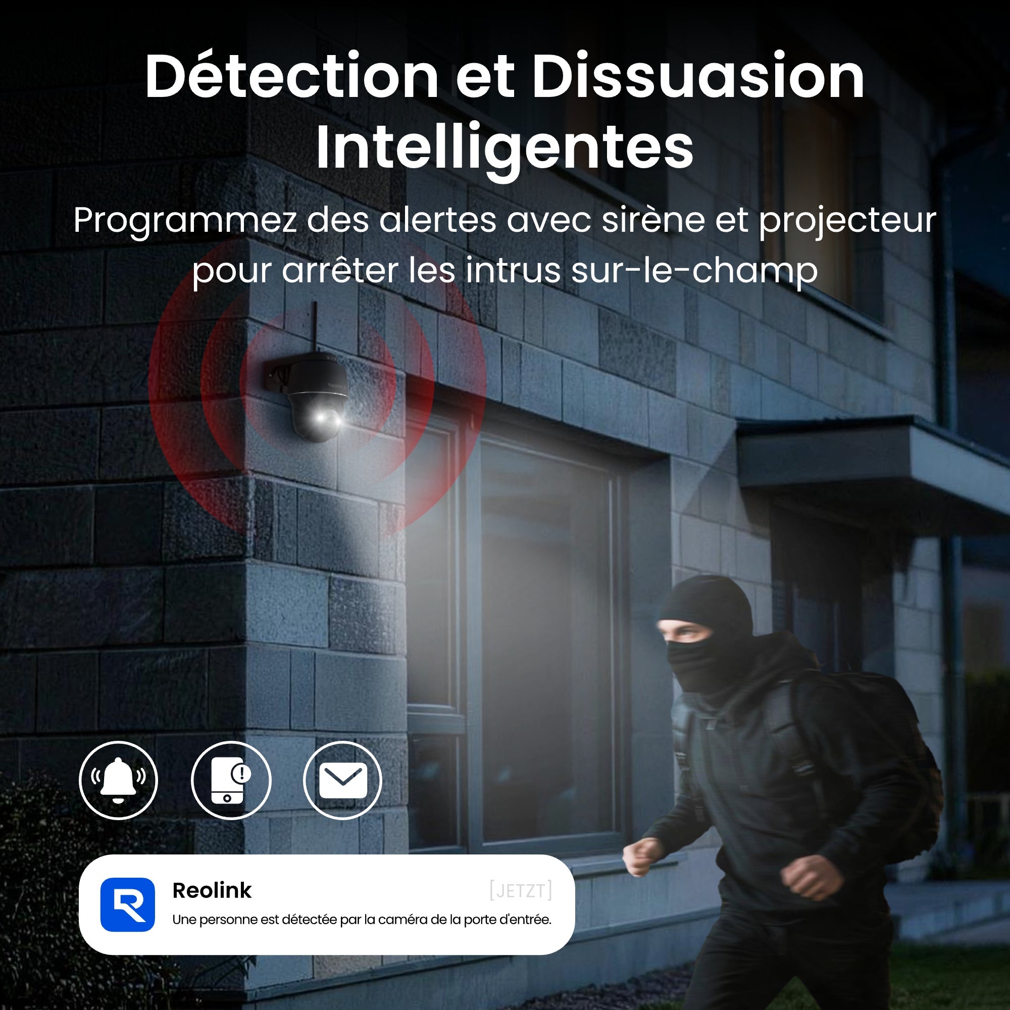 Caméra de surveillance 4K 8MP 2,4/5GHz WiFi batterie PT sans fil, sans Abonnement,+SP, Reolink, Noir - 7