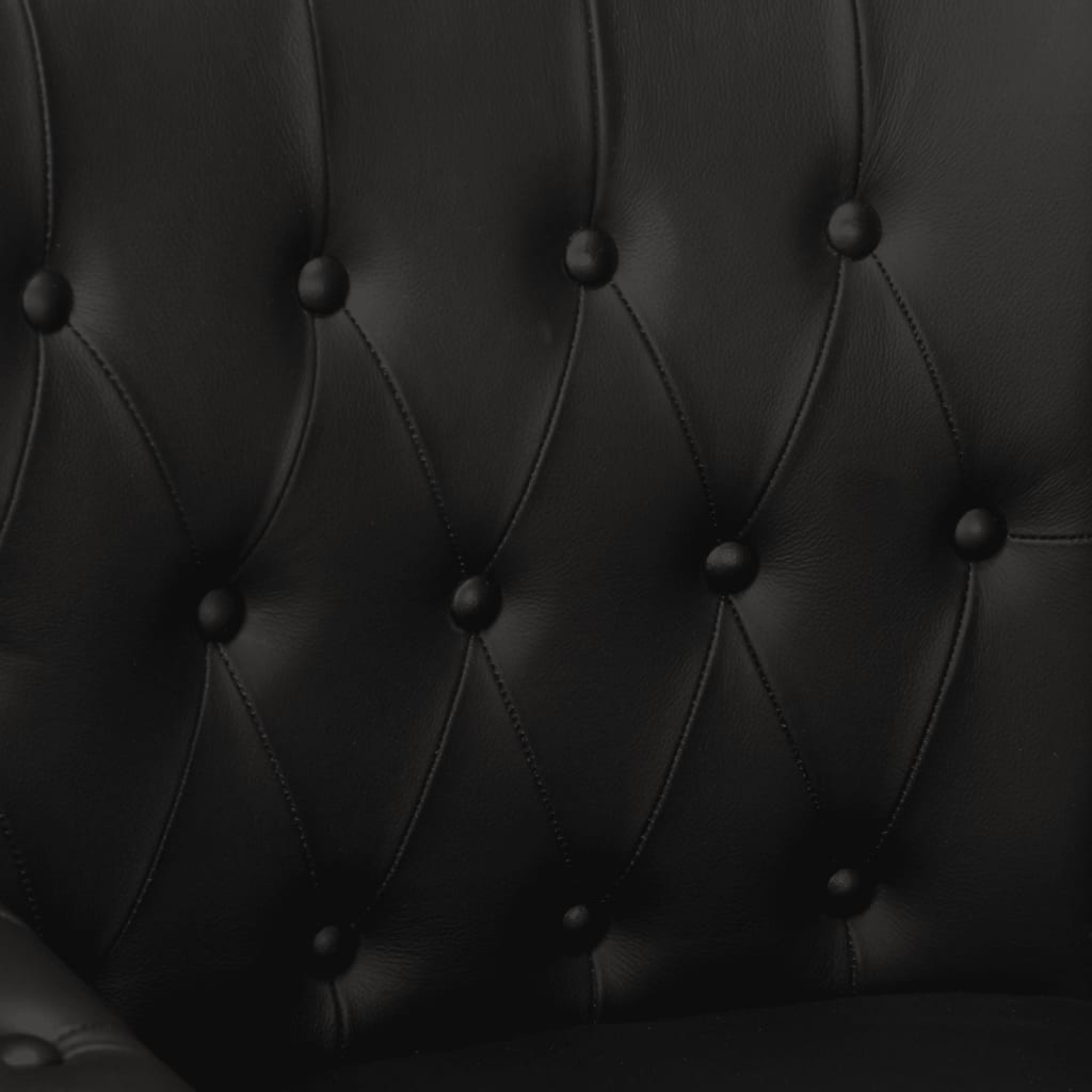 Fauteuil Noir Cuir de chèvre véritable - 6