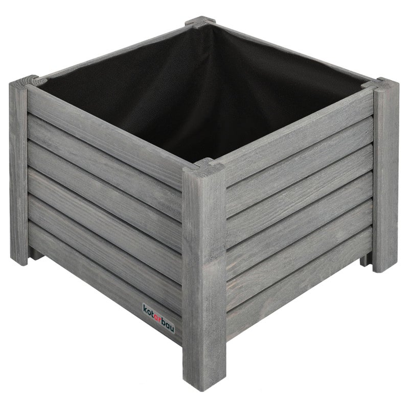 Skrzynka drewniana 38 cm donica doniczka ogrodowa osłona na kwiaty antracyt - KOTARBAU